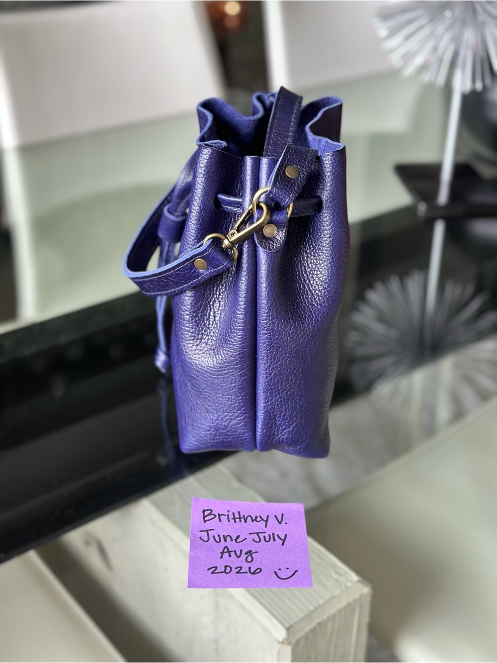 Cobalt Small Bucket Bag Portland Leather Goods - Picture 6 of 10
